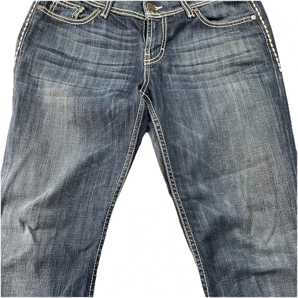 BKE‎ Women Jeans 29S Blue Kate Bootcut Contrast Stitch Low Rise Western Cowgirl